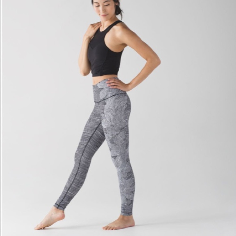 Lululemon Wunder Under Black and White High Rise Pant 28